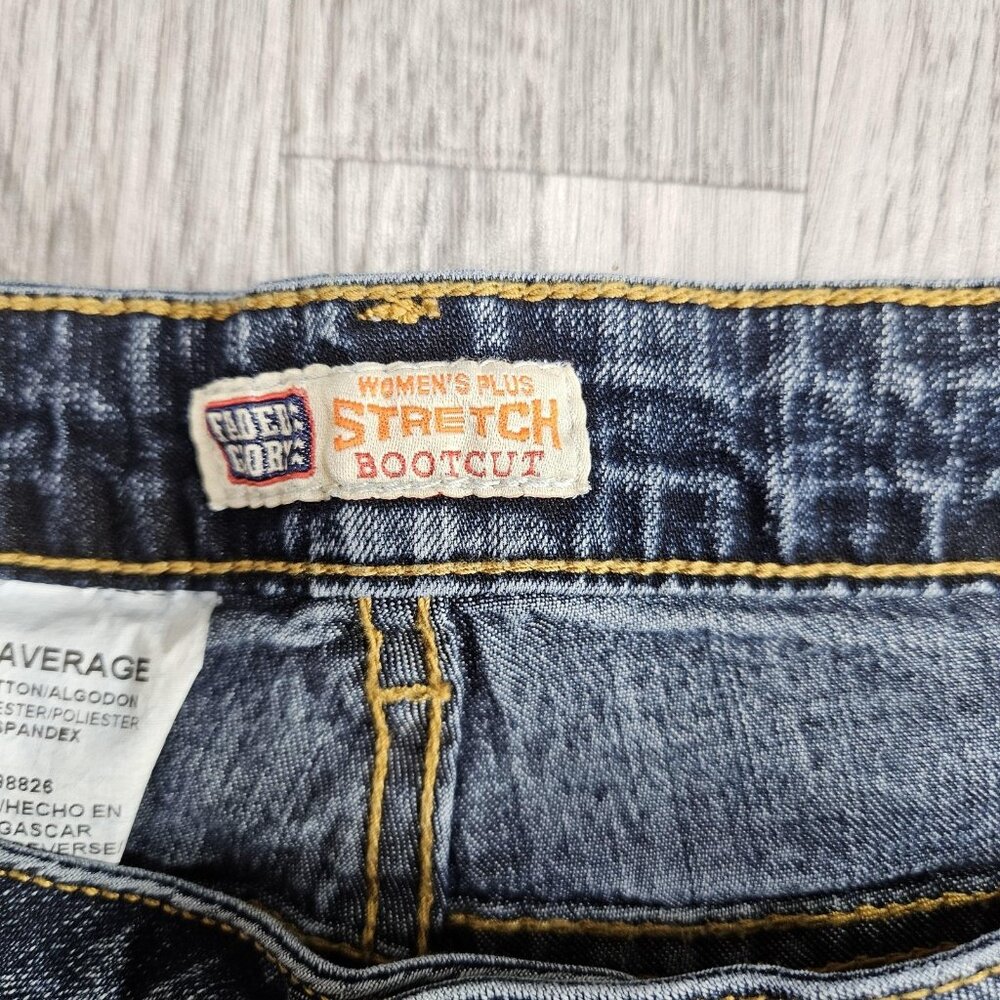 Faded Glory High Rise Stretch‎ Bootcut Jeans Womens 18W Blue Med Wash Denim - Picture 5 of 12